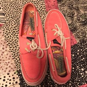 Pink Canvas Sperrys!